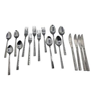 National stainless flatware korea 17 Pieces Forks Spoons Knives